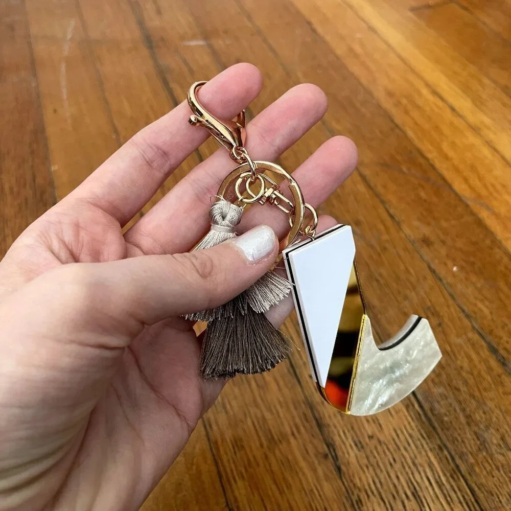 Delicate‎ keychain in the shape of a J alphabet accessory gift